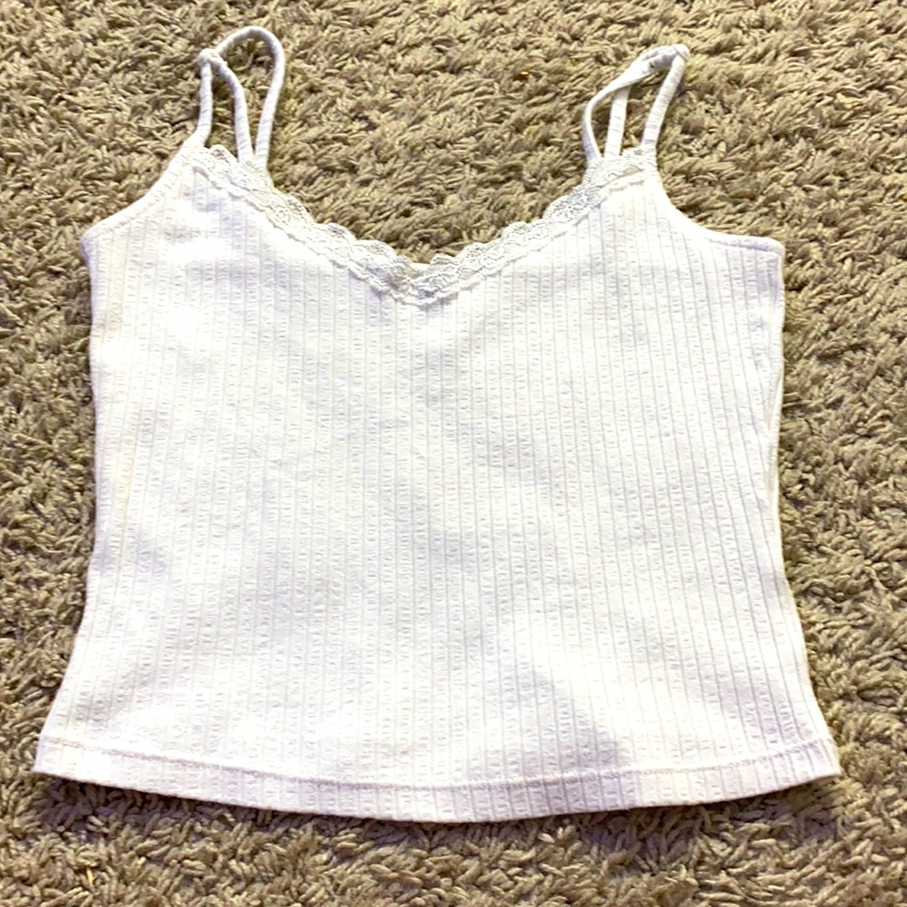 White lace top tank top